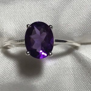 🌹Amethyst Solitaire Ring Sz 9